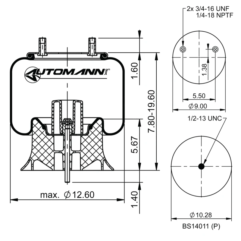 Hendrickson Trailer Air Spring Air Bag Automann - AB1DK23I-P959