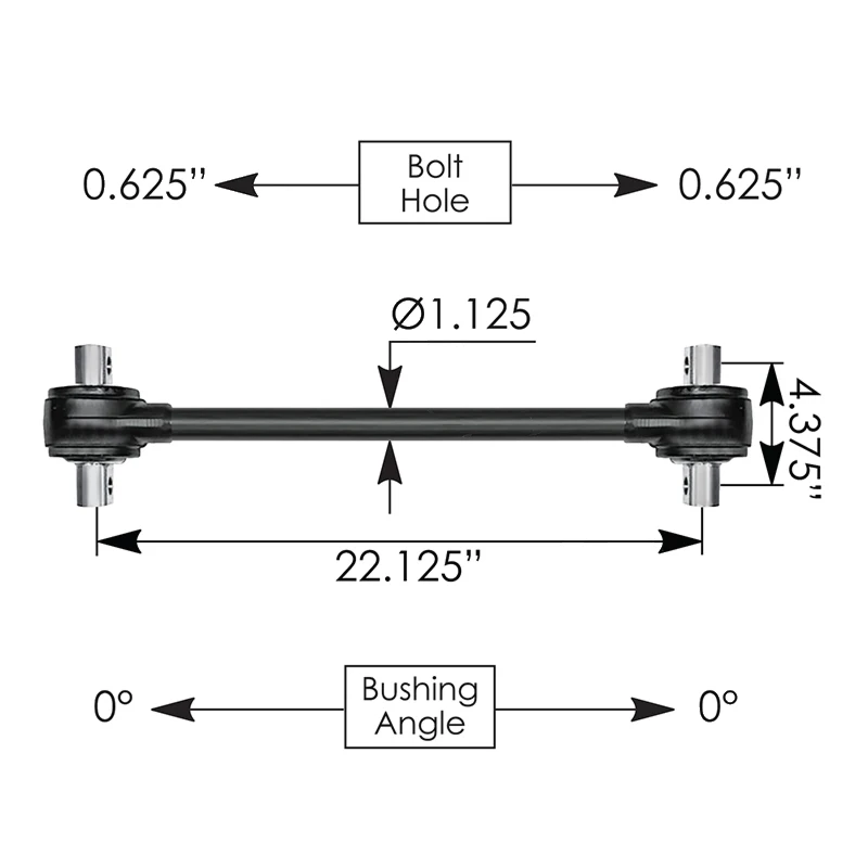 Volvo Torque Rod 22.125in Sealed Automann - TMR63