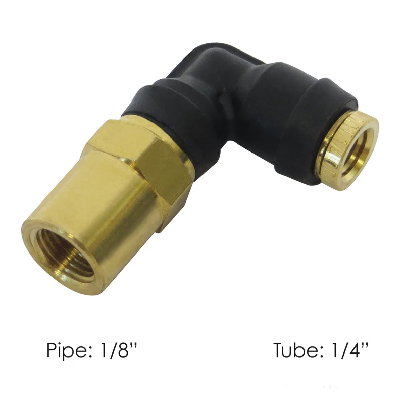 DOT Composite Push-Lock Air Brake Fitting 90° Swivel Female 1/4in Tube x 1/8in NPT Automann - 177.12C704A