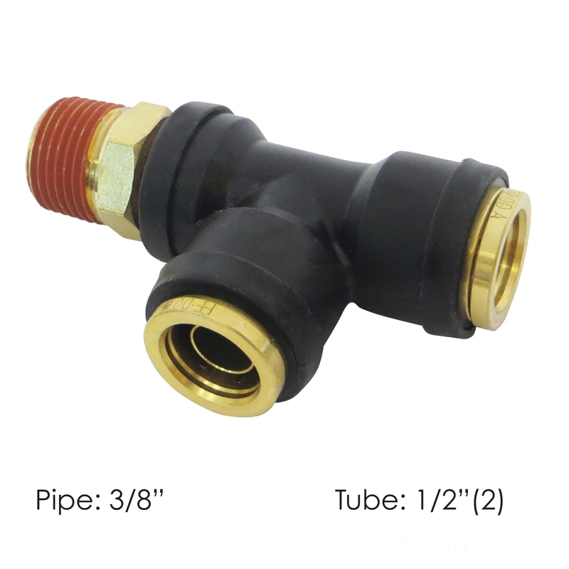 DOT Composite Push-Lock Air Brake Fitting Swivel Male Run 1/2in Tube x 3/8in NPT Automann - 177.12C718C