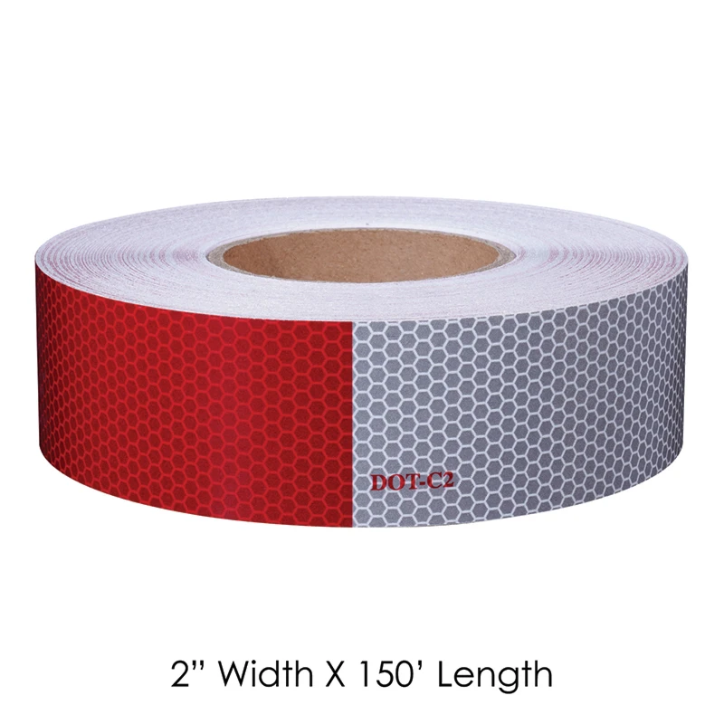Universal DOT Conspicuity Tape 2in x 150ft Roll Red/White 7yr (Sold by the Foot) Automann - 571.CT0702