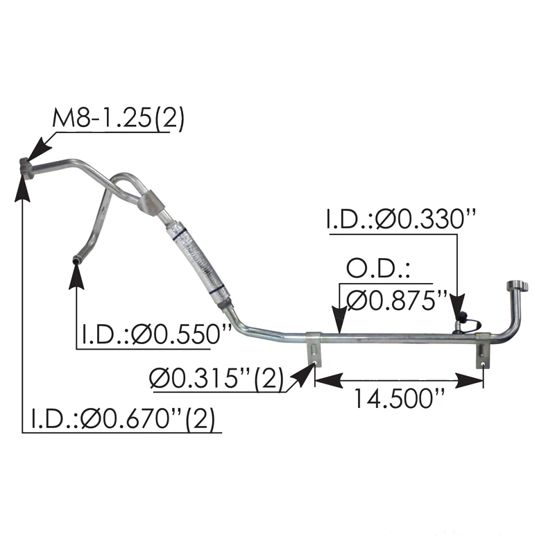 Volvo VNL Condenser-to-Firewall A/C Hose Assembly Automann - 830.996013