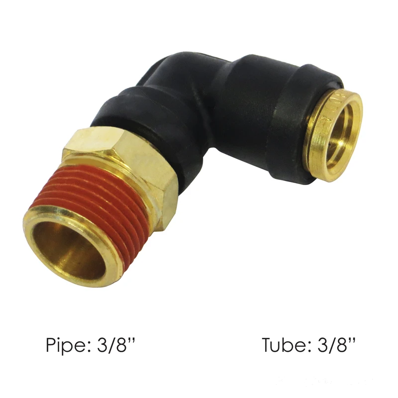 DOT Composite Push-Lock Air Brake Fitting 90° Swivel Male 3/8in Tube x 3/8in NPT Automann - 177.12C696C