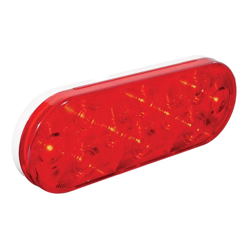 Universal Stop/Tail/Turn Light LED 6in Oval Red 10-Diode 12V Automann - 571.LD60R10