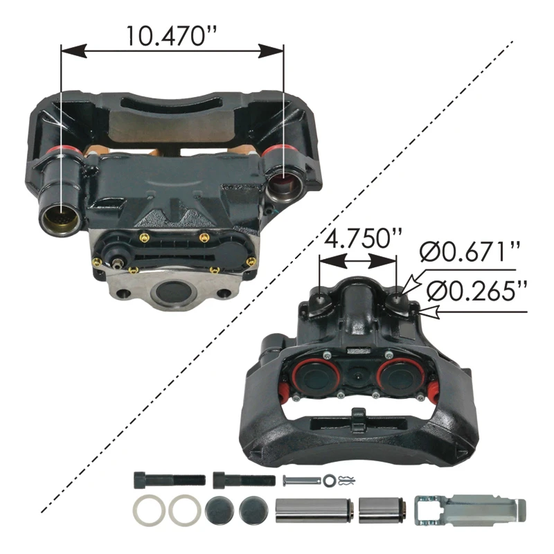 Freightliner Cascadia P4 (2018-2025) Air Disc Brake Caliper Rationalized ADB22X Automann - 158.K097844